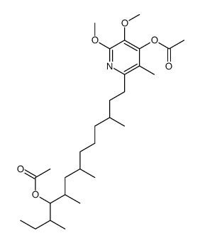 13-(4-Acetyloxy-5,6-dimethoxy-3-methylpyridin-2-yl)-3,5,7,11-tetramethyl-4-acetyloxytridecane结构式