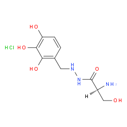 Serine, 2-(2,3,4-trihydroxybenzyl)hydrazide, hydrochloride (7CI) structure