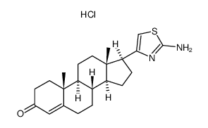 17β-(2-amino-thiazol-4-yl)-androst-4-en-3-one, hydrochloride结构式