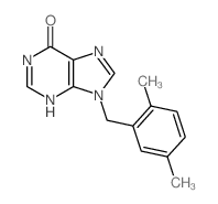 9-[(2,5-dimethylphenyl)methyl]-3H-purin-6-one structure
