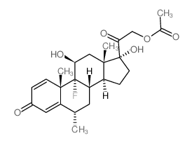 Pregna-1, 4-diene-3,20-dione, 9-fluoro-11.beta.,17, 21-trihydroxy-6.alpha.-methyl-, 21-acetate结构式