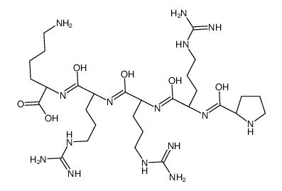 (2S)-6-amino-2-[[(2S)-5-(diaminomethylideneamino)-2-[[(2S)-5-(diaminomethylideneamino)-2-[[(2S)-5-(diaminomethylideneamino)-2-[[(2S)-pyrrolidine-2-carbonyl]amino]pentanoyl]amino]pentanoyl]amino]pentanoyl]amino]hexanoic acid Structure