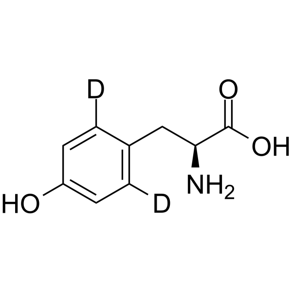 L-酪氨酸-d2(苯基-2,6-d2)结构式