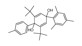2,6-Di-tert-butyl-1-p-tolyl-4-(2,4,6-trimethyl-phenyl)-cyclohexa-2,5-diene-1,4-diol结构式