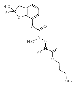 2,3-dihydro-2,2-dimethyl-7-benzofuryl 2,4-dimethyl-6-oxa-5-oxo-3-thia-2,4-diazadecanoate structure
