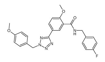 N-(4-fluoro-benzyl)-2-methoxy-5-[2-(4-methoxy-benzyl)-2H-tetrazol-5-yl]-benzamide Structure