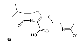 sodium,(5S,6S)-3-(2-acetamidoethylsulfanyl)-7-oxo-6-propan-2-yl-1-azabicyclo[3.2.0]hept-2-ene-2-carboxylate结构式