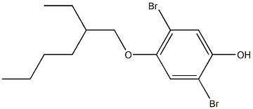 2,5-二溴-4-异辛氧基苯酚结构式