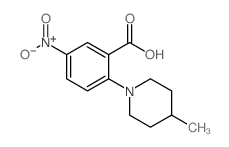 5-硝基-2-(4-甲基哌啶-1-基)苯甲酸结构式