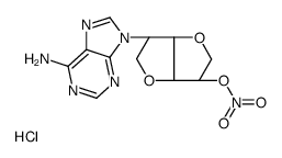 [(3S,3aR,6S,6aS)-3-(6-aminopurin-9-yl)-2,3,3a,5,6,6a-hexahydrofuro[3,2-b]furan-6-yl] nitrate,hydrochloride Structure