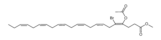 (4Z,7Z,10Z,13Z,16Z,19Z)-4-Acetoxy-5-bromo-docosa-4,7,10,13,16,19-hexaenoic acid methyl ester Structure