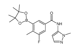 3-fluoro-4-methyl-N-(2-methylpyrazol-3-yl)-5-(4,4,5,5-tetramethyl-1,3,2-dioxaborolan-2-yl)benzamide Structure