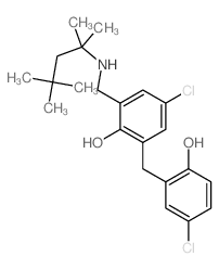 4-chloro-2-[(5-chloro-2-hydroxy-phenyl)methyl]-6-[(2,4,4-trimethylpentan-2-ylamino)methyl]phenol结构式