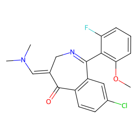 (1E,4E)-8-chloro-4-((dimethylamino)Methylene)-1-(2-fluoro-6-Methoxyphenyl)-3,4-dihydrobenzo[c]azepin-5-one结构式