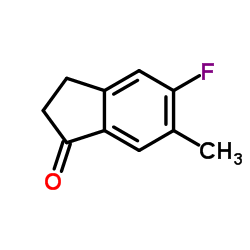 5-Fluoro-6-methyl-1-indanone结构式