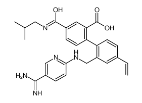 2-[2-[[(5-carbamimidoylpyridin-2-yl)amino]methyl]-4-ethenylphenyl]-5-(2-methylpropylcarbamoyl)benzoic acid Structure