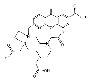 7-carboxy-2-(1-azaxanthonylmethyl)-1,4,7-tris(carboxymethyl)-1,4,7,10-tetraazacyclododecane Structure
