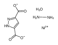 [Ni(3,5-pyrazoledicarboxylato)(hydrazine)]*H2O结构式