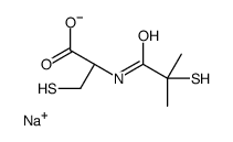 sodium,(2R)-2-[(2-methyl-2-sulfanylpropanoyl)amino]-3-sulfanylpropanoate结构式