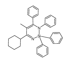 4-Cyclohexyl-5-methyl-1,2,2,6-tetraphenyl-1,2-dihydro-[1,3,2]diazasiline结构式