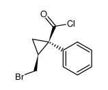 (1S,2R)/(1R,2S)-2-(bromomethyl)-1-phenylcyclopropanecarboxylic acid chloride Structure
