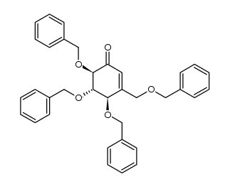 (4R,5S,6R)-4,5,6-tris(benzyloxy)-3-((benzyloxy)methyl)-2-cyclohexen-1-one结构式
