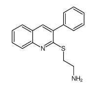2-(3-phenylquinolin-2-yl)sulfanylethanamine结构式