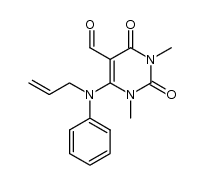 6-(allyl(phenyl)amino)-1,3-dimethyl-2,4-dioxo-1,2,3,4-tetrahydropyrimidine-5-carbaldehyde结构式