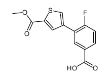 4-fluoro-3-(5-methoxycarbonylthiophen-3-yl)benzoic acid Structure