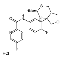 N-(3-((4aS,7aS)-2-氨基-4a,5,7,7a-四氢-4H-呋喃并[3,4-d][1,3]噻嗪-7a-基)-4-氟苯基)-5-氟吡啶甲酰胺盐酸盐结构式