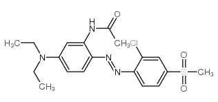 N-[2-[(2-氯-4-甲磺酸基苯基)偶氮]-5-(二乙基氨基)苯基]乙酰胺结构式