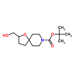 8-叔丁氧羰基-2-(羟甲基)-1-氧杂-8-氮杂-螺[4.5]癸烷结构式