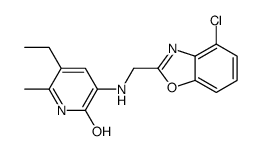 3-[(4-chloro-1,3-benzoxazol-2-yl)methylamino]-5-ethyl-6-methyl-1H-pyridin-2-one结构式