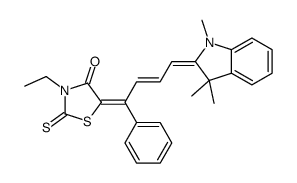 3-乙基-5-[(e,2e)-1-苯基-4-(1,3,3-三甲基-1,3-二氢-2h-吲哚-2-亚基)-2-亚丁烯基]-2-硫基-1,3-噻唑烷-4-酮结构式