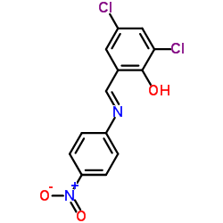 2,4-Dichloro-6-[(4-nitro-phenylimino)-methyl]-phenol Structure