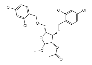 Methyl-2-O-acetyl-3,5-bis-O-(2,4-dichlorobenzyl)-α-D-ribofuranosid结构式