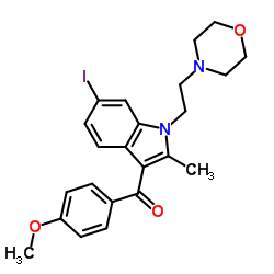 [6-碘-2-甲基-1-[2-(4-吗啉基)乙基]-1H-吲哚-3-基](4-甲氧基苯基)甲酮结构式