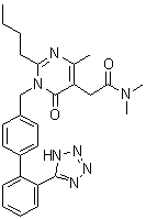 2-(1-((2'-(1H-tetrazol-5-yl)-[1,1'-biphenyl]-4-yl)Methyl)-2-butyl-4-Methyl-6-oxo-1,6-dihydropyrimidin-5-yl)-N,N-dimethylacetamide Structure