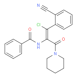 (Z)-N-(1-氯-1-(2-氰基苯基)-3-氧代-3-(哌啶-1-基)丙-1-烯-2-基)苯甲酰胺结构式