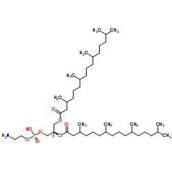1,2-二植烷酰基-sn-甘油-3-磷酸乙醇胺结构式