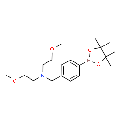 2-甲氧基-N-(2-甲氧基乙基)-N-(4-(4,4,5,5-四甲基-1,3,2-二氧硼杂环戊烷-2-基)苄基)乙胺结构式
