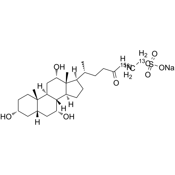Taurocholic acid-13C2,15N sodium结构式