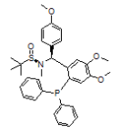 [S(R)]-N-[(S)-[2-(二苯基膦)-4,5-二甲氧基苯基](4-甲氧基苯基)甲基]-N-甲基-2-叔丁基亚磺酰胺结构式
