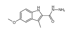 5-methoxy-3-methylindole-2-carboxyhydrazide结构式