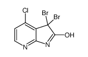 3,3-Dibromo-4-chloro-1H-pyrrolo[2,3-b]pyridin-2(3H)-one结构式