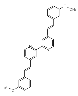 4,4’-二[2-(3-甲氧基苯基)乙烯基]-2,2’-联吡啶结构式