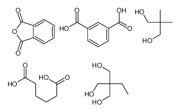 1,3-苯二甲酸与2,2-二甲基-1,3-丙二醇、2-乙基-2-(羟甲基)-1,3-丙二醇、己二酸和1,3-异苯并呋喃二酮的聚合物结构式