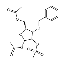 1,5-di-O-acetyl-3-O-benzyl-2-O-methanesulfonyl-L-arabinofuranose Structure