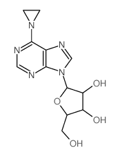 2-(6-aziridin-1-ylpurin-9-yl)-5-(hydroxymethyl)oxolane-3,4-diol结构式