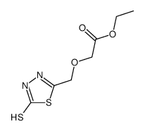 (5-Mercapto-[1,3,4]thiadiazol-2-ylmethoxy)-acetic acid ethyl ester Structure